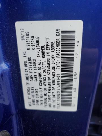 19UUB2F67JA010461 - 2018 ACURA TLX TECH+A Синий фото 12