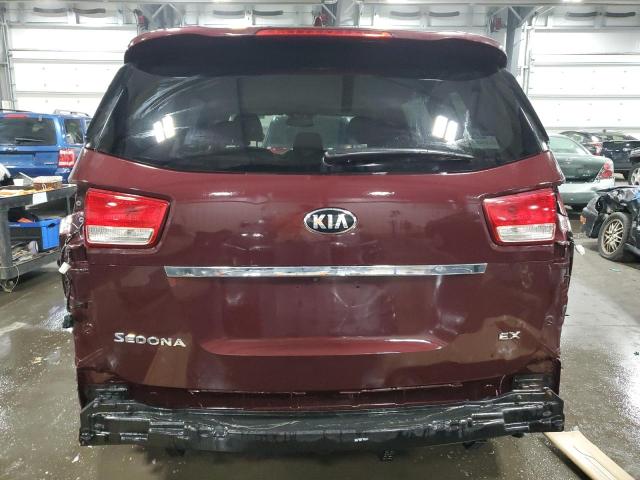 KNDMC5C13F6026236 - 2015 KIA SEDONA EX BURGUNDY photo 6