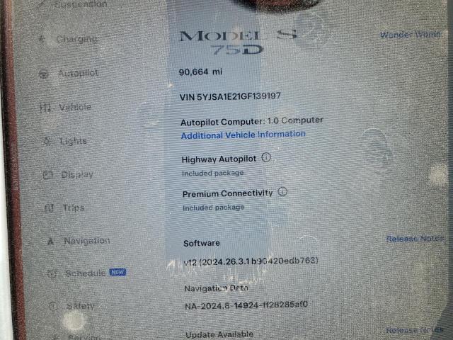 5YJSA1E21GF139197 - 2016 TESLA MODEL S 红色 照片 9