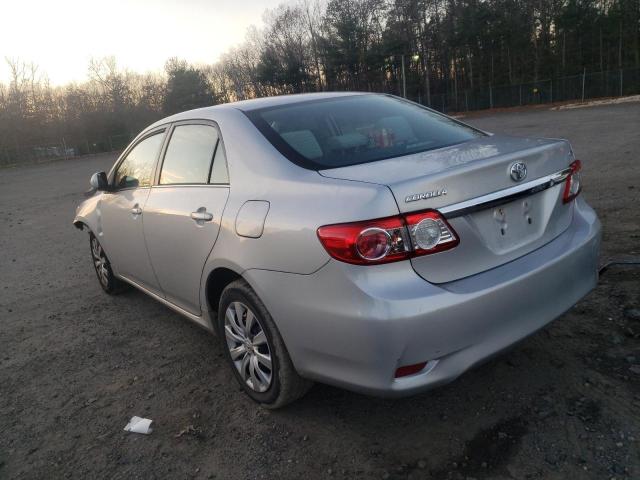 2T1BU4EE4DC021146 - 2013 TOYOTA COROLLA BASE SILVER photo 2
