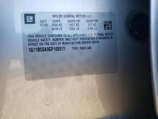 1G11B5SA9GF105511 - 2016 CHEVROLET MALIBU LIM LS SILVER photo 12