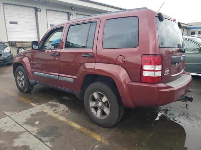 1J8GN28K28W225667 - 2008 JEEP LIBERTY SPORT BURGUNDY photo 2