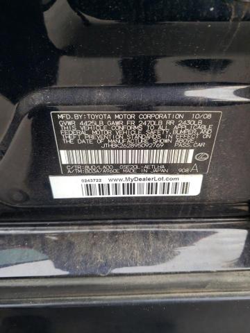 JTHBK262895092769 - 2009 LEXUS IS 250 BLACK photo 13