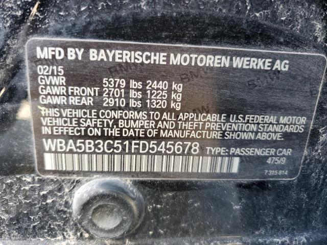 WBA5B3C51FD545678 - 2015 BMW 535 XI BLACK photo 12