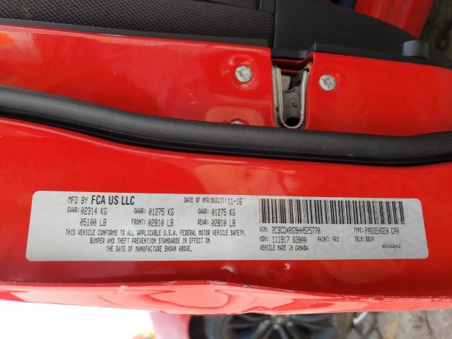 2C3CDXBG9HH525770 - 2017 DODGE CHARGER SE RED photo 12