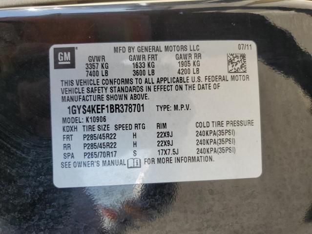 1GYS4KEF1BR378701 - 2011 CADILLAC ESCALADE ESV PLATINUM შავი ფოტო 14