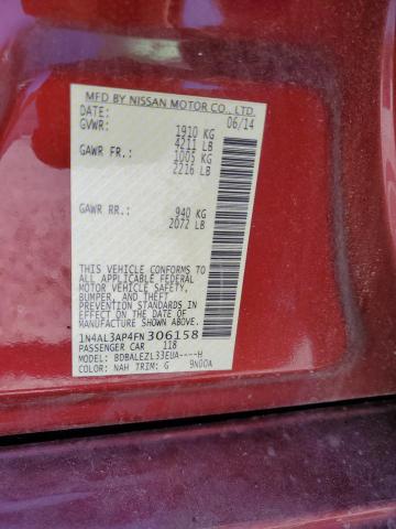 1N4AL3AP4FN306158 - 2015 NISSAN ALTIMA 2.5 RED photo 13