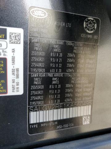 SALGV2RE1KA560495 - 2019 LAND ROVER RANGE ROVE AUTOBIOGRAPHY GRAY photo 14