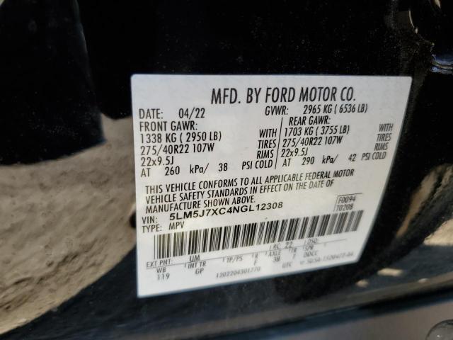 5LM5J7XC4NGL12308 - 2022 LINCOLN AVIATOR RESERVE BLACK photo 13