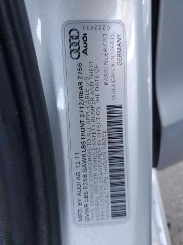 WAUHGAFC6CN106835 - 2012 AUDI A6 PRESTIGE ვერცხლისფერი ფოტო 12