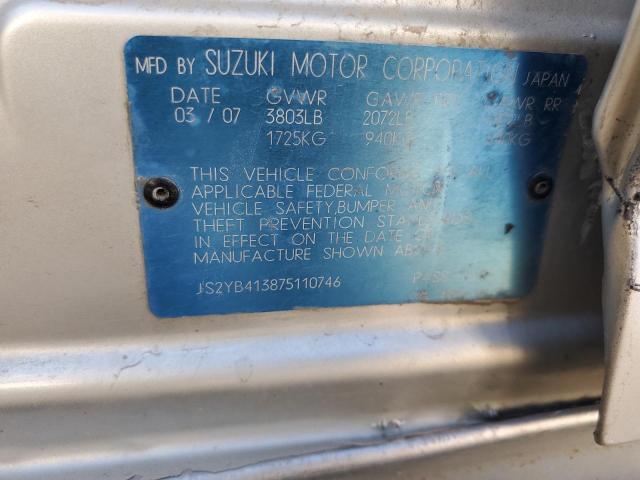 JS2YB413875110746 - 2007 SUZUKI SX4 SILVER photo 13