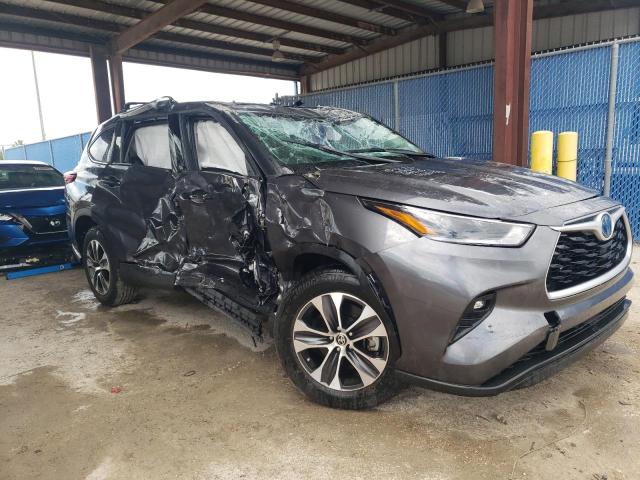 5TDGARAH9MS010078 - 2021 TOYOTA HIGHLANDER HYBRID XLE GRAY photo 4