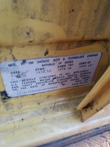 KL1TD66EX9B649482 - 2009 CHEVROLET AVEO LS YELLOW photo 12