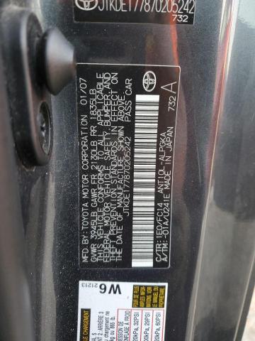 JTKDE177870205242 - 2007 TOYOTA SCION TC ნაცრისფერი ფოტო 13