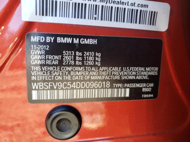 WBSFV9C54DD096018 - 2013 BMW M5 ORANGE photo 12