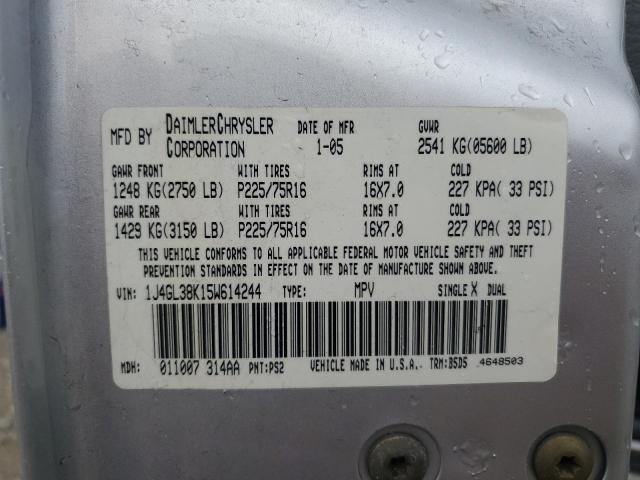 1J4GL38K15W614244 - 2005 JEEP LIBERTY RENEGADE Gümüş foto 14