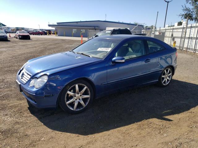 WDBRN40J54A586184 - 2004 MERCEDES-BENZ C 230K SPORT COUPE BLUE photo 1