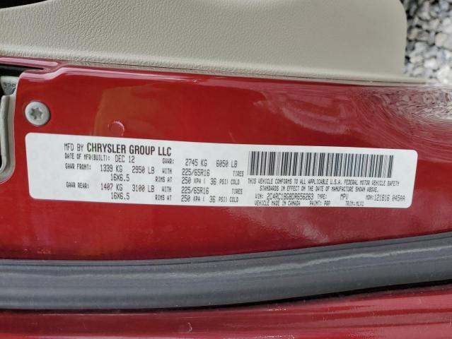 2C4RC1BG8DR656263 - 2013 CHRYSLER TOWN & COU TOURING RED photo 13