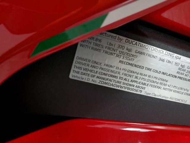 ZDMDAGWW1PB005679 - 2023 DUCATI PANIGALE V4S RED photo 14