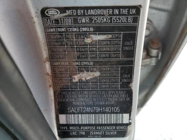 SALFT24N79H140105 - 2009 LAND ROVER LR2 HSE TECHNOLOGY SILVER photo 13