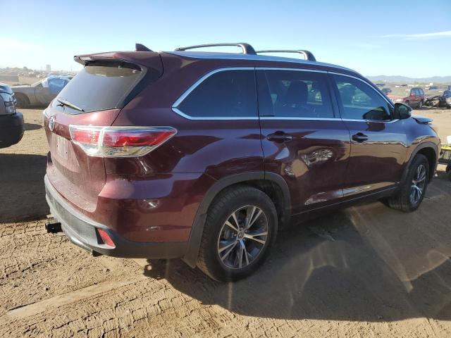5TDJKRFH2GS265445 - 2016 TOYOTA HIGHLANDER XLE Bordo foto 3