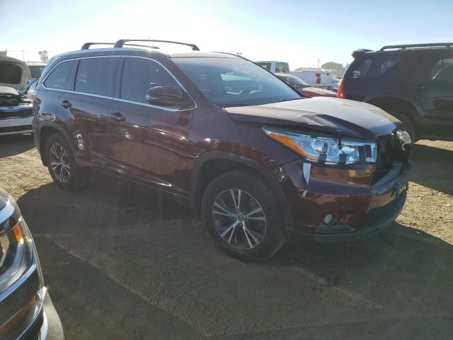5TDJKRFH2GS265445 - 2016 TOYOTA HIGHLANDER XLE Bordo foto 4