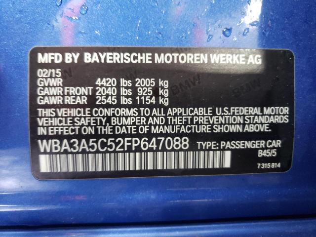 WBA3A5C52FP647088 - 2015 BMW 328 I BLUE photo 12