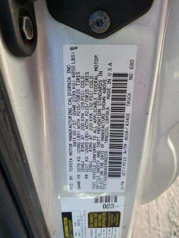 5TETX22NX8Z490259 - 2008 TOYOTA TACOMA ACCESS CAB ვერცხლისფერი ფოტო 12