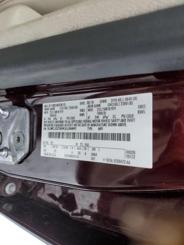 5LMCJ2C90KUL06491 - 2019 LINCOLN MKC SELECT 勃艮第红 照片 13