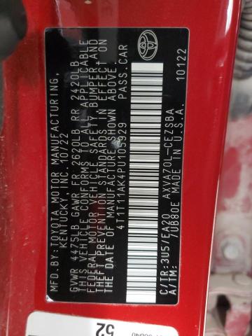 4T1T11AK4PU105929 - 2023 TOYOTA CAMRY SE NIGHT SHADE RED photo 13