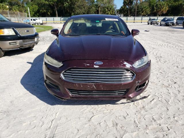 3FA6P0H7XDR230227 - 2013 FORD FUSION SE BURGUNDY photo 5