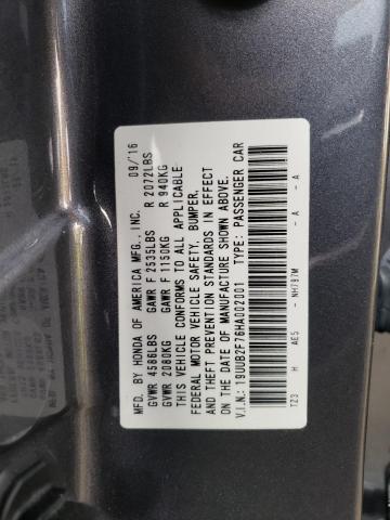 19UUB2F76HA002001 - 2017 ACURA TLX ADVANCE CHARCOAL photo 12