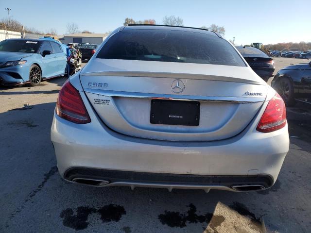 55SWF4KBXGU138346 - 2016 MERCEDES-BENZ C 300 4MATIC SILVER photo 6