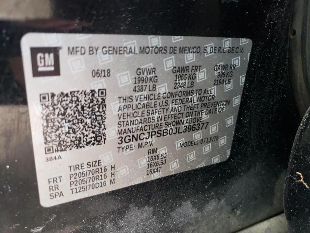 3GNCJPSB0JL396377 - 2018 CHEVROLET TRAX 1LT BLACK photo 13