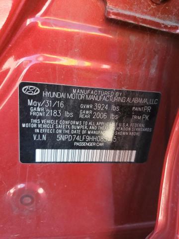 5NPD74LF9HH085715 - 2017 HYUNDAI ELANTRA SE RED photo 12