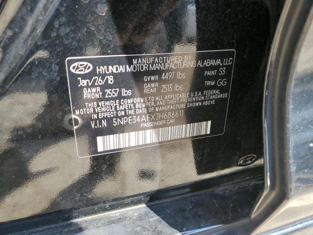 5NPE34AFXJH686611 - 2018 HYUNDAI SONATA SPORT BLACK photo 12