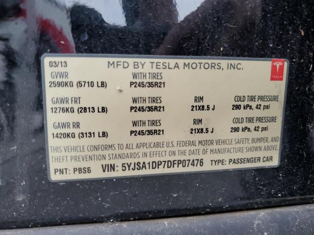 5YJSA1DP7DFP07476 - 2013 TESLA MODEL S 黑色 照片 13