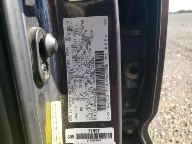 5TFJU4GN8DX032239 - 2013 TOYOTA TACOMA DOUBLE CAB PRERUNNER GRAY photo 12