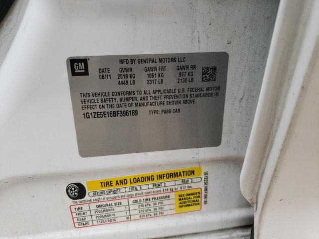 1G1ZE5E16BF396189 - 2011 CHEVROLET MALIBU LTZ თეთრი ფოტო 12