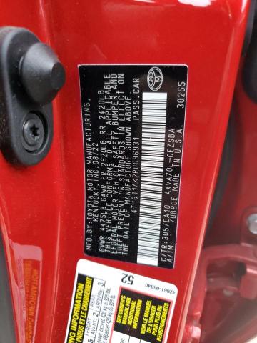 4T1G11AK2PU086931 - 2023 TOYOTA CAMRY SE NIGHT SHADE RED photo 12