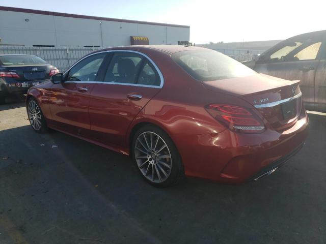 55SWF4JB7GU131596 - 2016 MERCEDES-BENZ C 300 RED photo 2