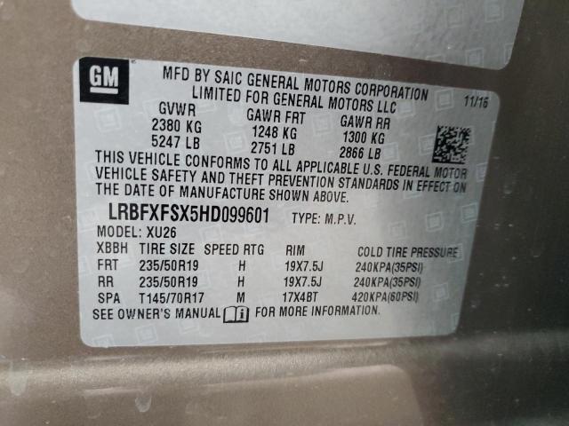 LRBFXFSX5HD099601 - 2017 BUICK ENVISION PREMIUM II Qəhvəyi foto 13