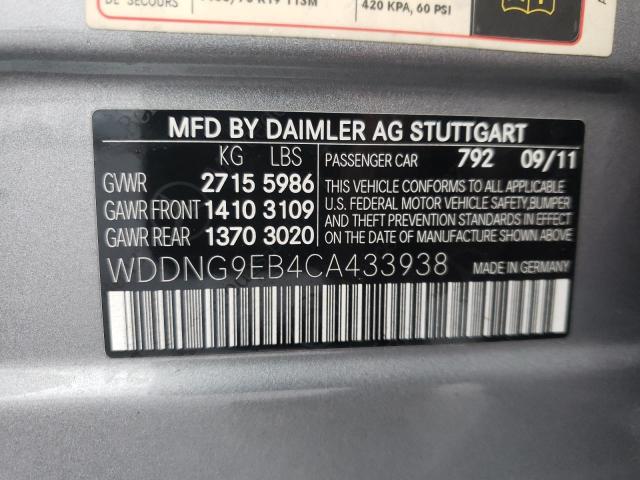 WDDNG9EB4CA433938 - 2012 MERCEDES-BENZ S 550 4MATIC SILVER photo 12