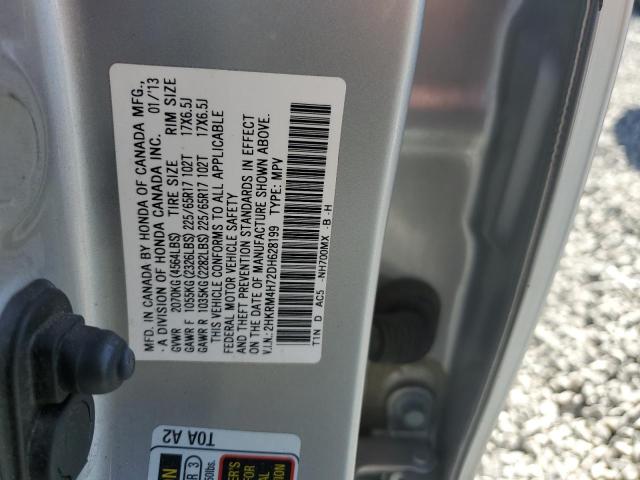 2HKRM4H72DH628199 - 2013 HONDA CR-V EXL SILVER photo 13