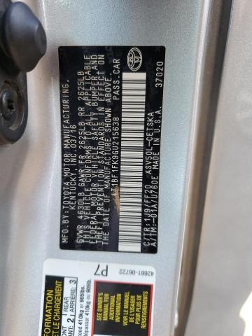 4T1BF1FK9GU215638 - 2016 TOYOTA CAMRY LE SILVER photo 12