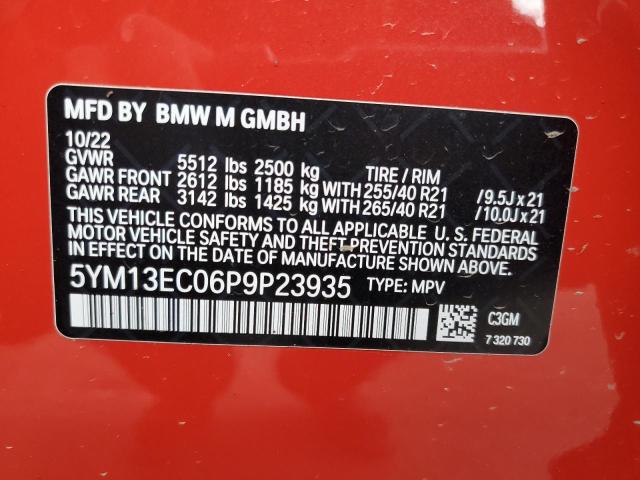 5YM13EC06P9P23935 - 2023 BMW X3 M RED photo 13