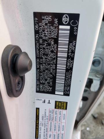 JTDL9RFU6L3014246 - 2020 TOYOTA PRIUS LE WHITE photo 12