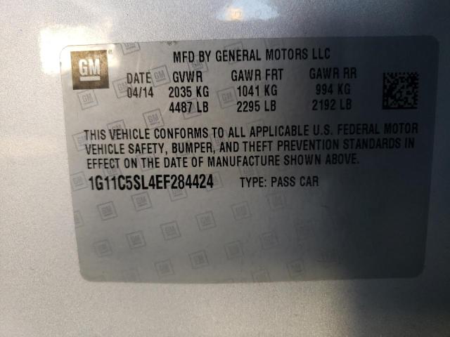 1G11C5SL4EF284424 - 2014 CHEVROLET MALIBU 1LT SILVER photo 12