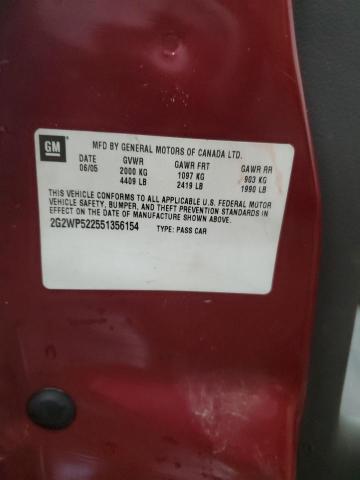 2G2WP522551356154 - 2005 PONTIAC GRAND PRIX 勃艮第红 照片 12