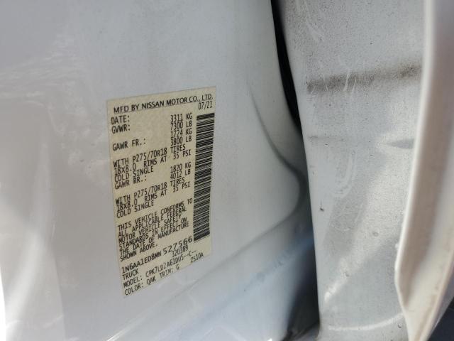 1N6AA1ED8MN527566 - 2021 NISSAN TITAN SV WHITE photo 12